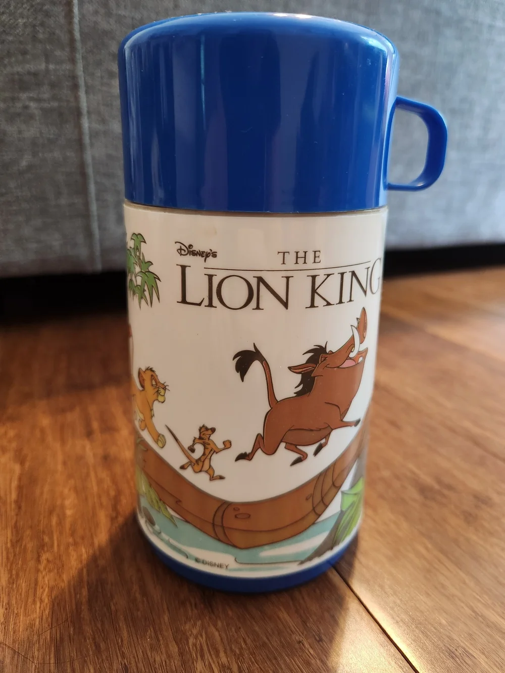 Vintage Disney The Lion King Blue Kids Lunchbox and Thermos Set Collectible